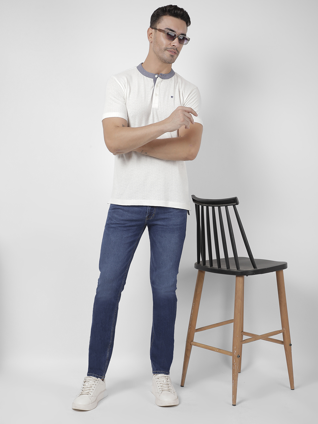 Numero Uno Men Faded Light Blue Jeans